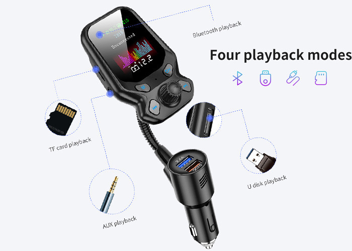 1.77inch Screen Bluetooth Car Kit FM Transmitter Wireless Radio Adapter 93g