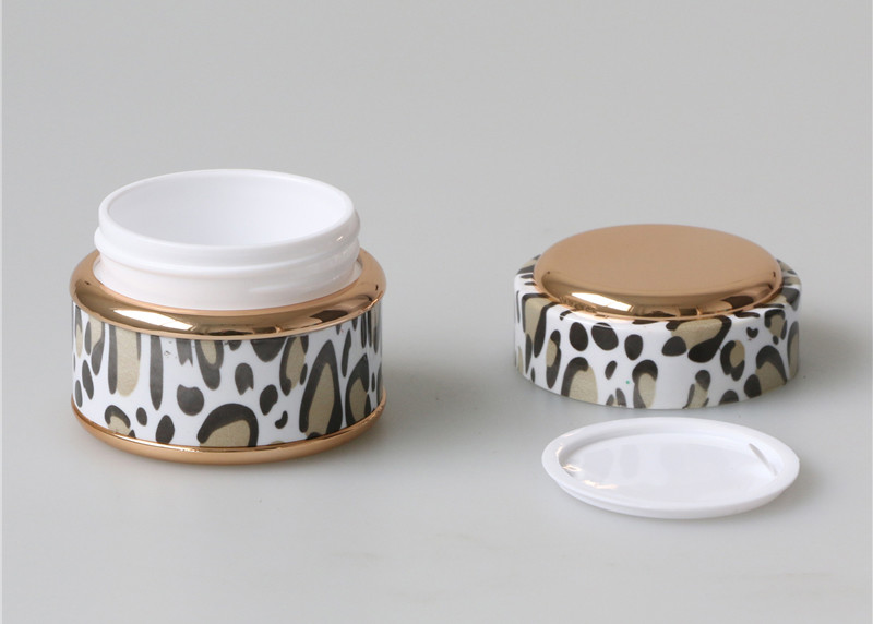 Custom Small Plastic Cosmetic Jars Water Transfer Printing Pattern Lovely 15ml