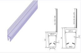 Sliding Glass Shower Door Seal with 180 Degree Transparent PVC and Long Lift Function