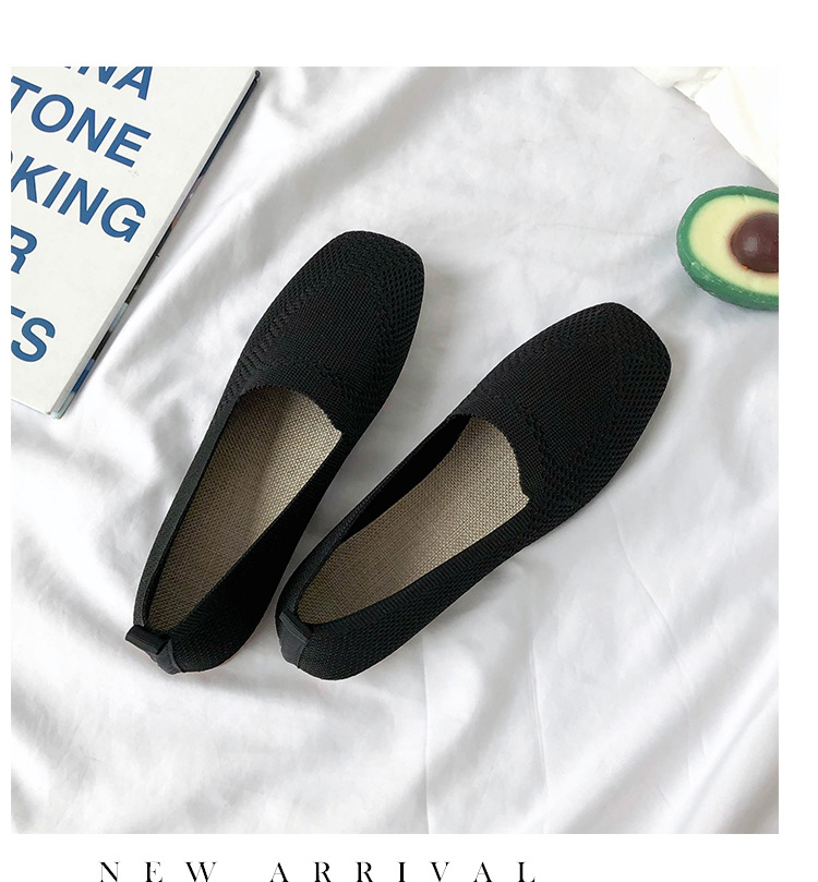 Wholesale Solid Color Thin Section Breathable Flat Shoes Women's New Soft Sole Woven Shoes