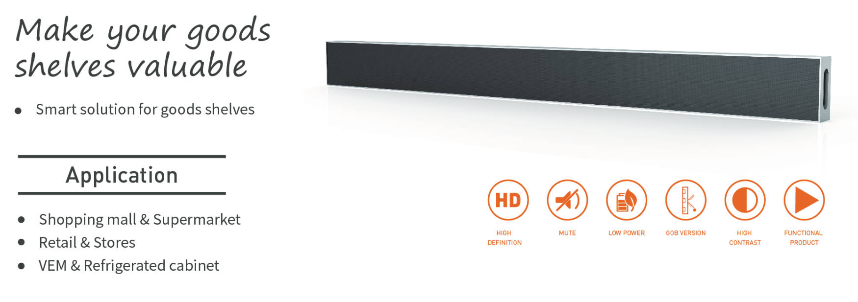P1.8 1.8mm Waterproof Digital Edge Shelf Led Screen Displays for Supermarket