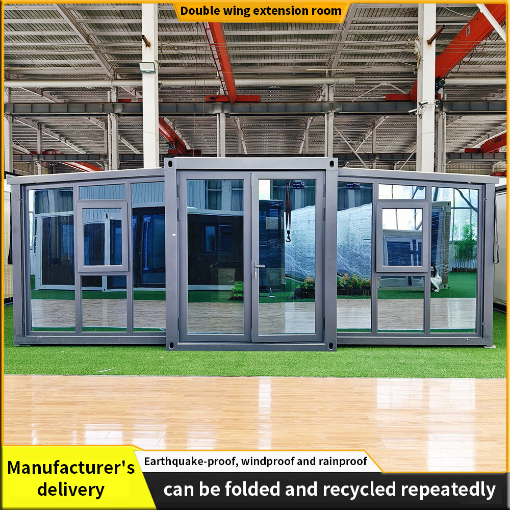 Double wing folding room triple area decoration can be expanded removable mobile container house mobile house