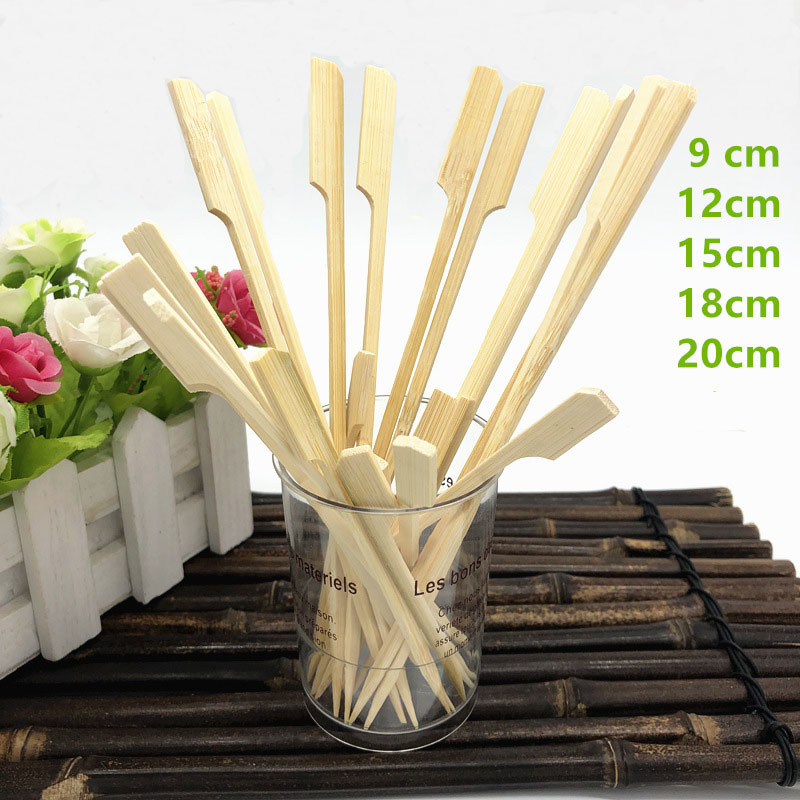Wooden Paddle Flat Barbecue Bamboo Skewers BBQ Fruit Kebab Disposable