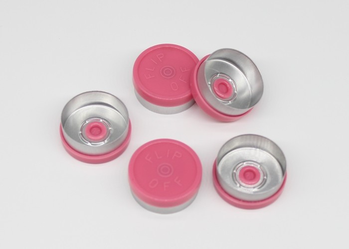 Plain Flanged Red Vial Caps For Injection Vial GMP Certificated Customized Color