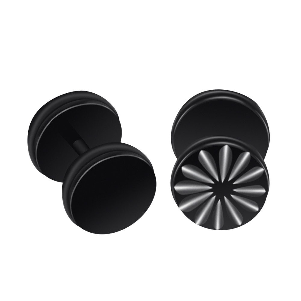 Newest fashion jewelry cool women earrings round black stud earrings