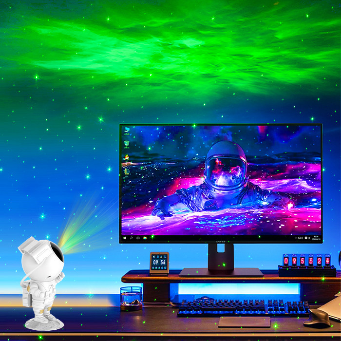 Bedroom Remote Control Astronaut Starry Sky , Multiscene Space Projector Lamp