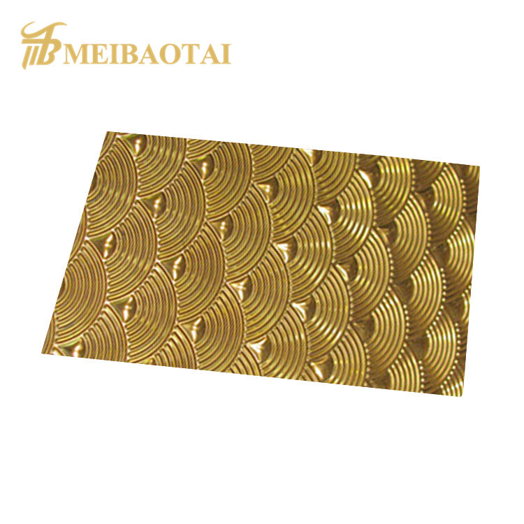Gold Mirror Stamped Stainless Steel Sheet 1000x2000mm ASTM Standard