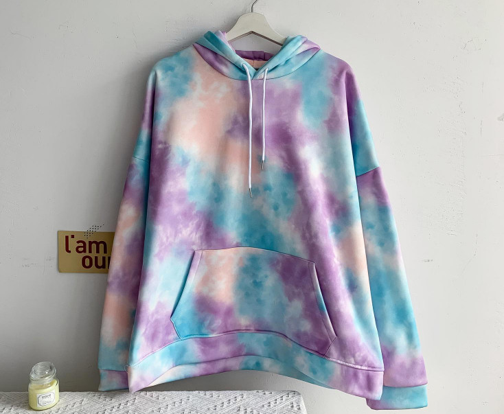 Women'S Long Sleeved Hoodies Sports Team Plus Size Tie Dye Hoodie