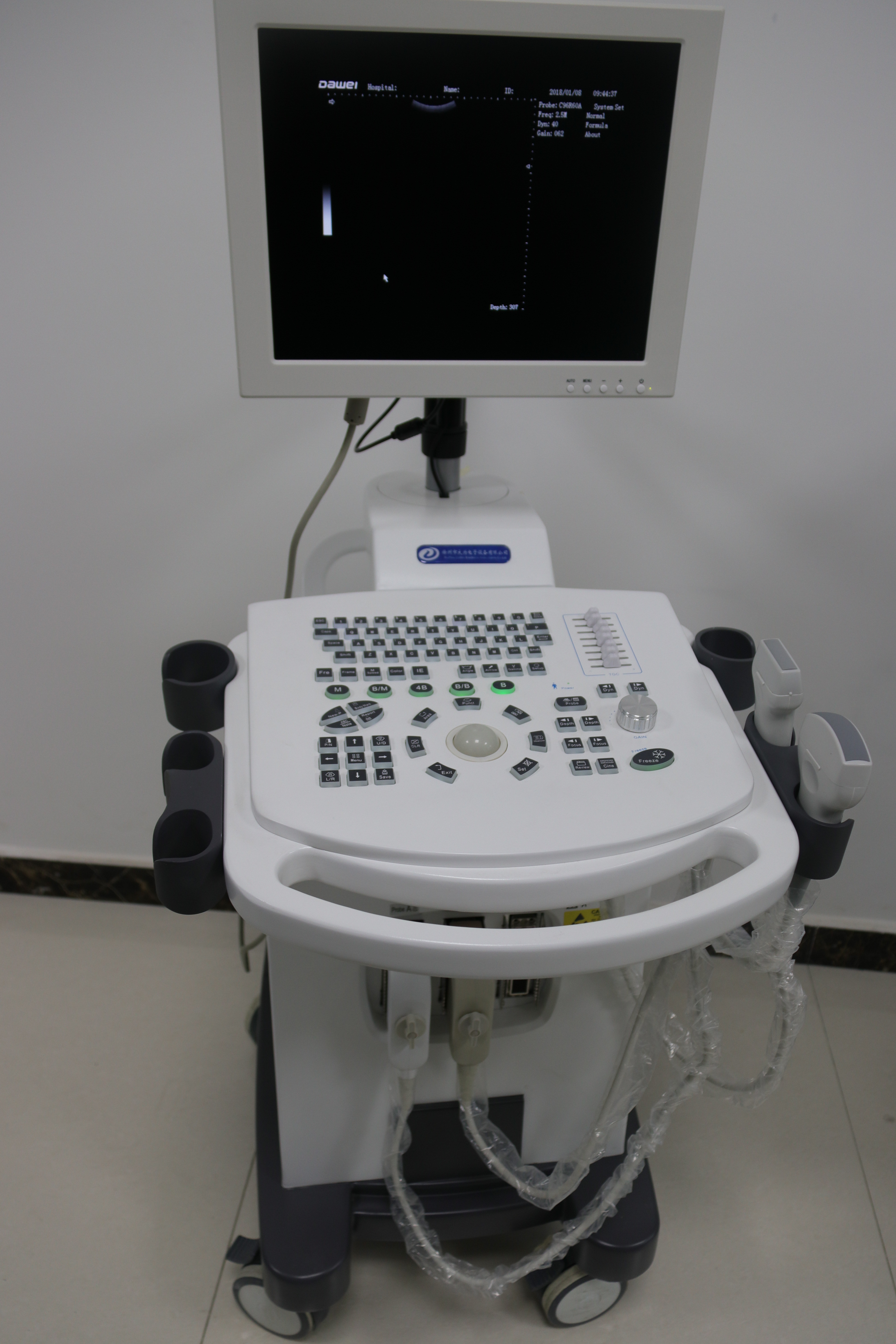 15 Inch LCD Medical Ultrasound Machine Scanner Trolley B Mode Examination Therapy Equipments