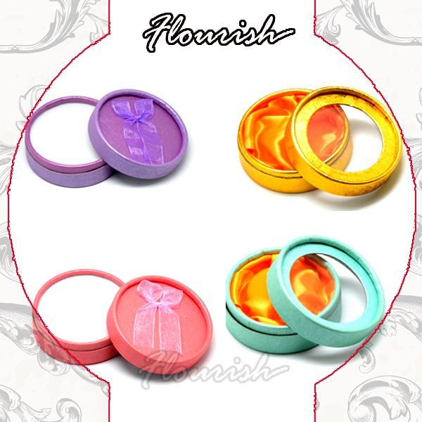 Fancy Color Round Tube Small Cardboard Jewelry Ring Packaging Paper Box