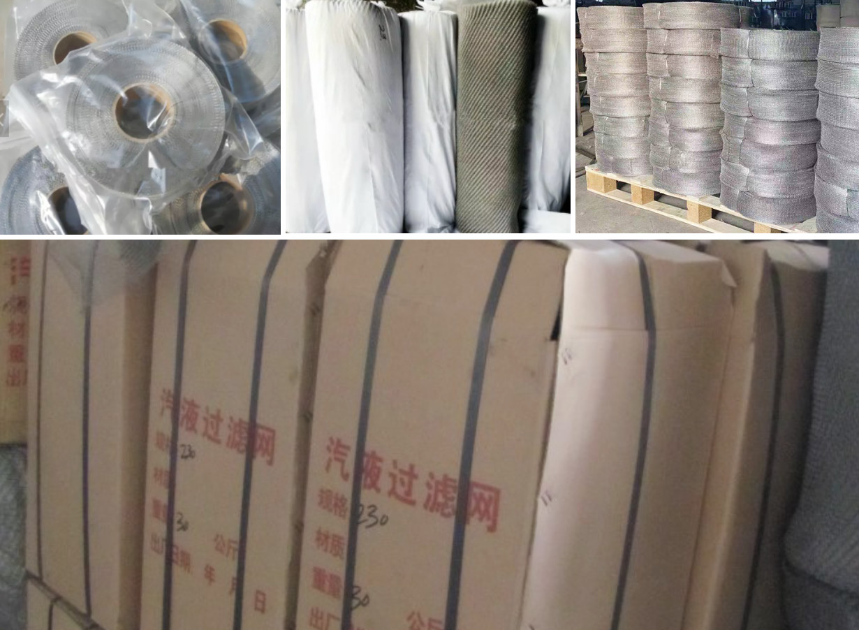 304 304L Stainless Steel Knitted Wire Mesh 40mm-100mm Damping Type