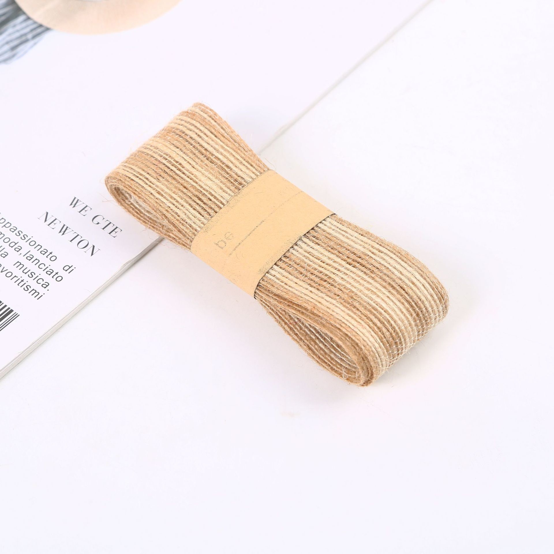 Striped Colorful 100% Jute Burlap Ribbon Rolls For Decoration