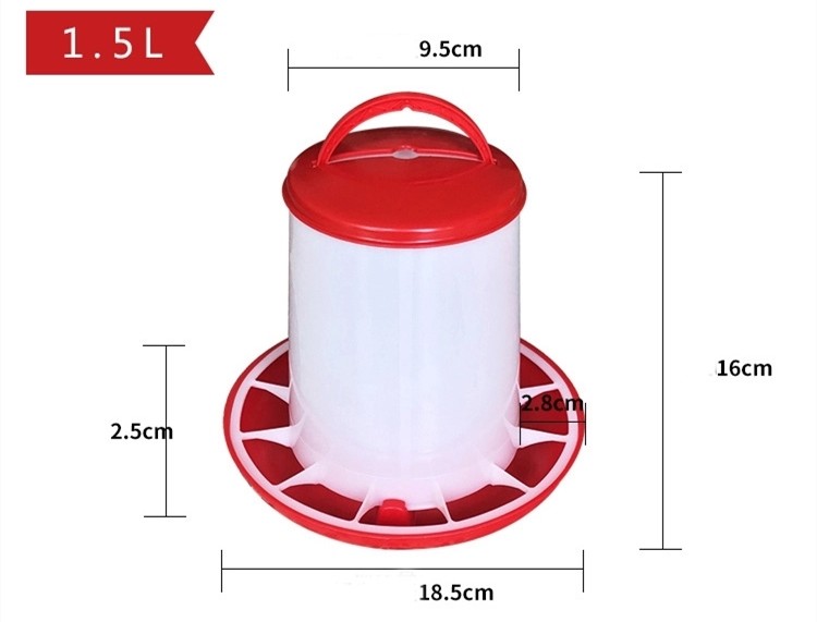 Outdoor Plastic Bucket 9kg Poultry Feeder Drinker