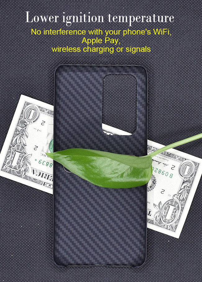 Anti Fingerprint Black Aramid Fiber Huawei Case For Huawei P40