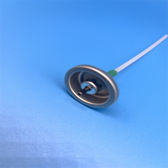 Metered Aluminum Aerosol Valve Single Use Button Actuator Silver Finish Tianjin Sample Available