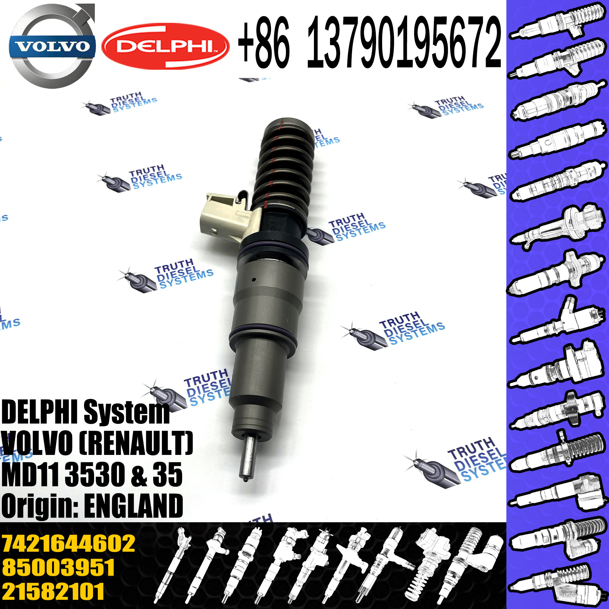 21585101 BEBE4D37001 7485003951 7421644602 Fuel Injector Assy For VOL