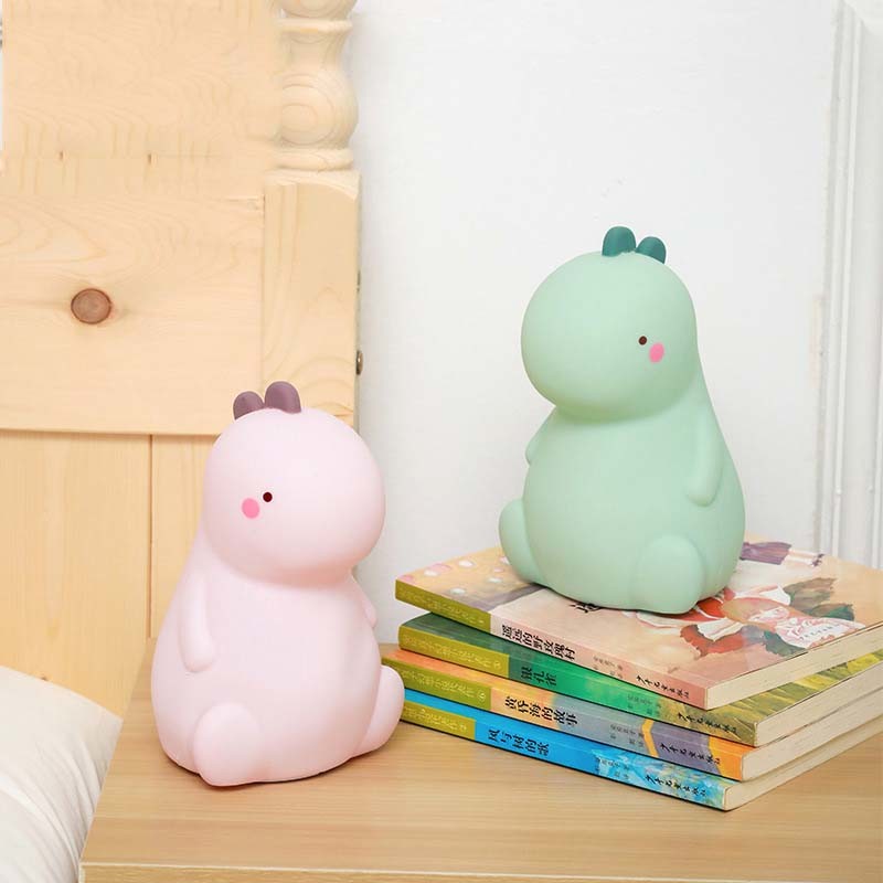 16 Color Changing Silicone Dinosaur Night Light Animal Silicone Night Lamp USB Rechargeable Touch Control Besides Lamp