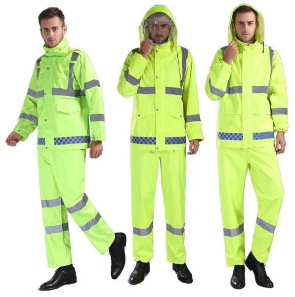 Fluorescent Green Outdoor Traffic Duty Flood Control Emergency Raincoat Rain