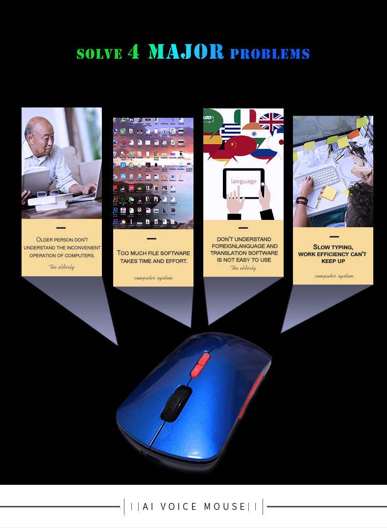 28 Languages Smart Ai Voice Mouse With Auto Fast Translate Function
