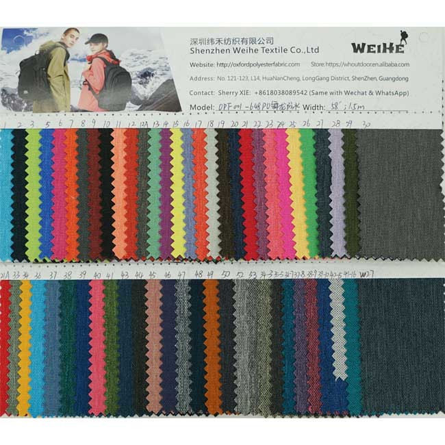 PU Woven Cationic Dyed Polyester Waterproof Durable Fabric 100% Nylon For Backpack