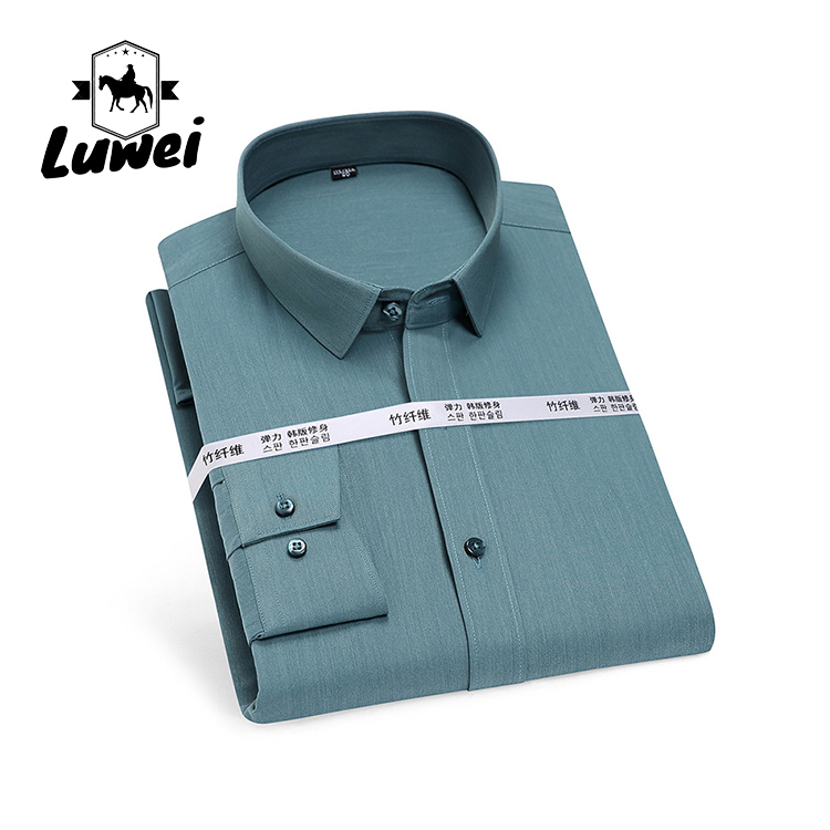 Men Long Sleeve Business Shirts Single Button Casual Plaid Striped Shirt