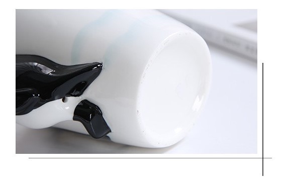 450ml High Temperature Penguin Coffee Mug With Lid And Spoon