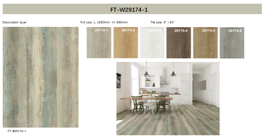 Unilin 4mm Non Slip SPC Luxury Flooring Waterproof GKBM FT-W29174-1