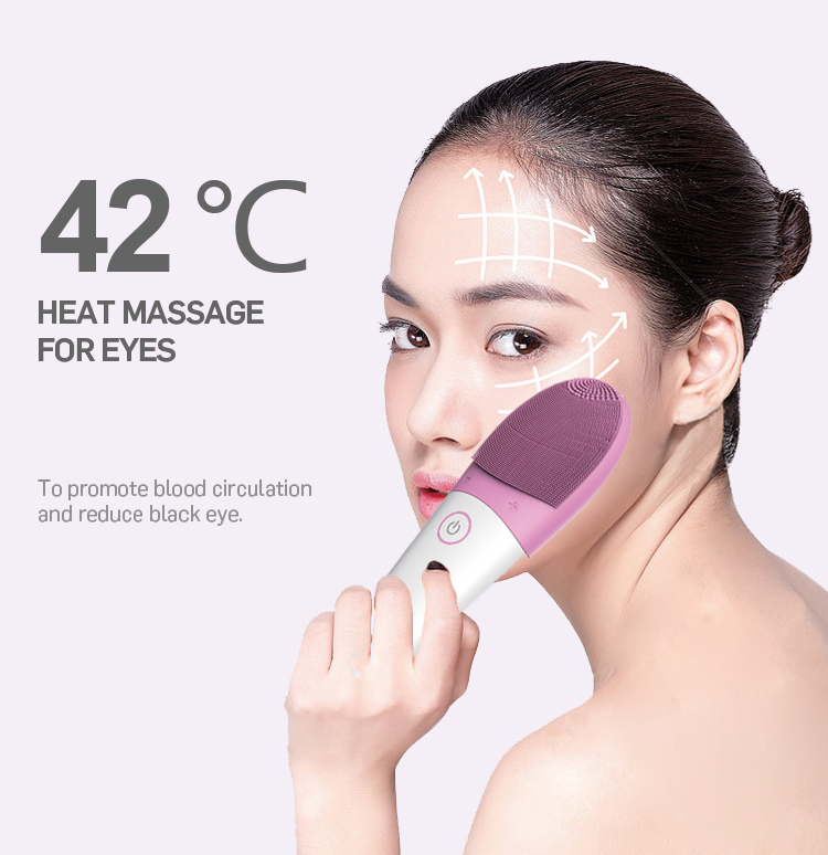 450mAh 50HZ Sonic Silicone Cleansing Brush Silicone Facial Cleansing Device