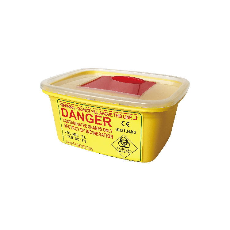Disposable Yellow Medical Square Sharps Containers