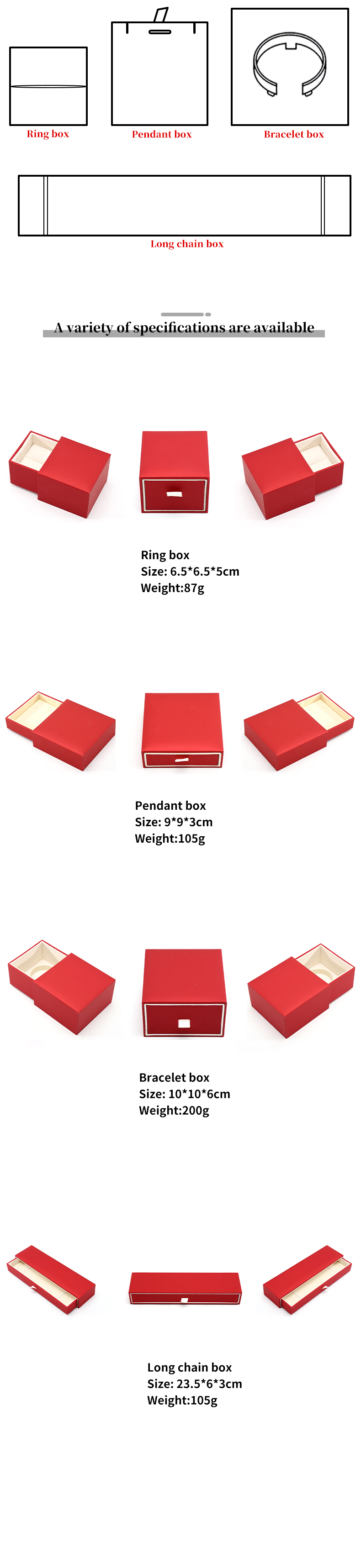 Custom Logo Handmade Paper Jewelry Box Jewellry Pull Out Packaging Box