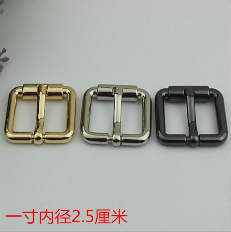Bag Parts Accessories Zinc Alloy Shiny Gold 25 MM Roll Pin Belt Buckle For Sales