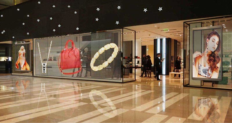 Standing P2.6mm Transparent Led Poster 1920Hz Movable Led Display