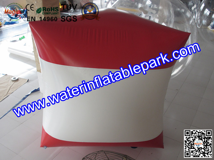 Red and White Inflatable Paintball Air Bunkers Custom Made , 3 Years Warranty