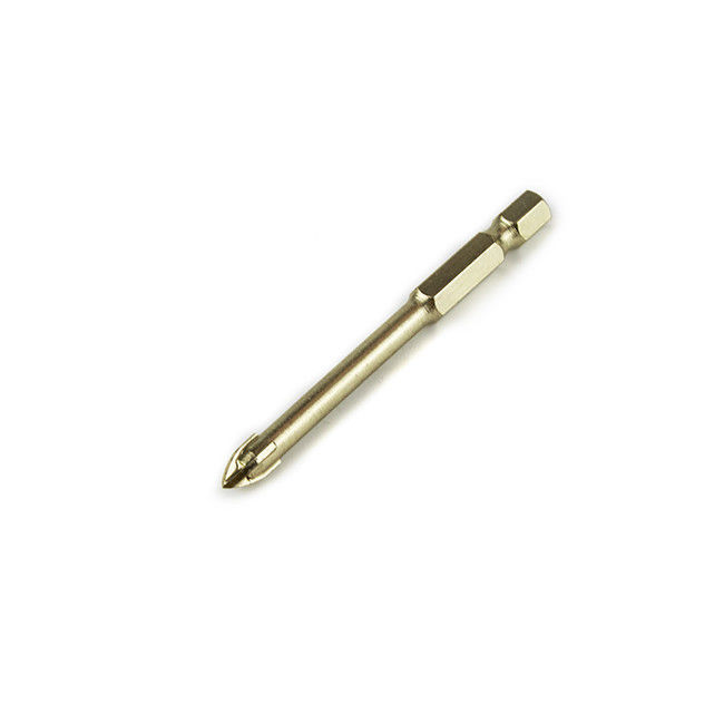 YG8 Carbide Hexagonal Straight Shank Cross Head Glass Tile Drill Bit