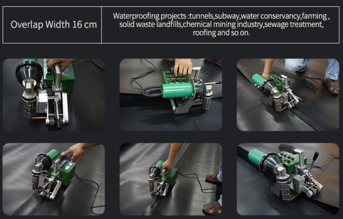 0.5 - 2.0mm Membrane High Power Hot Air Heating System HDPE Liner Welding Machine
