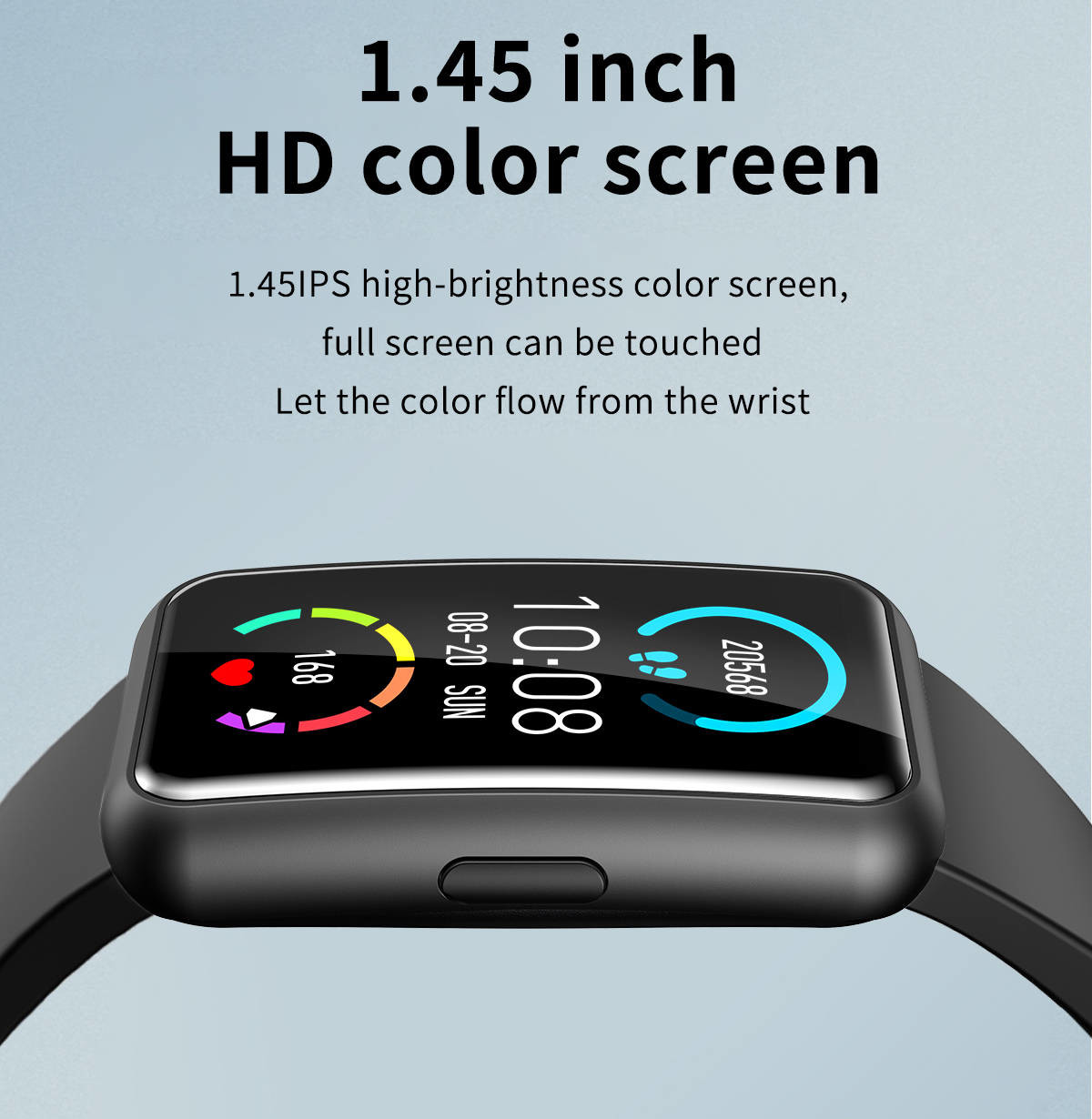 1.45 inch Bluetooth Fitness Bracelet Calories Burned Distance Calculation 145mAh