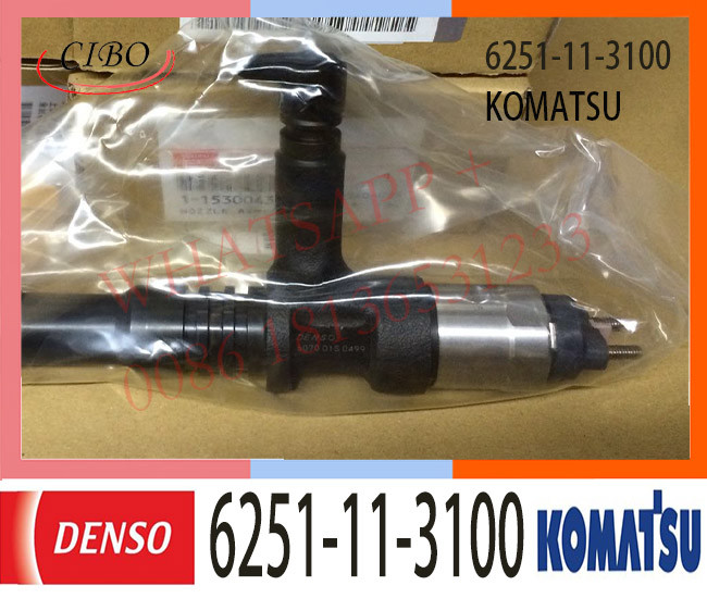 6251-11-3100 Diesel Fuel Injector 095000-6070 PC400-8 Excavator 6D125E Engine