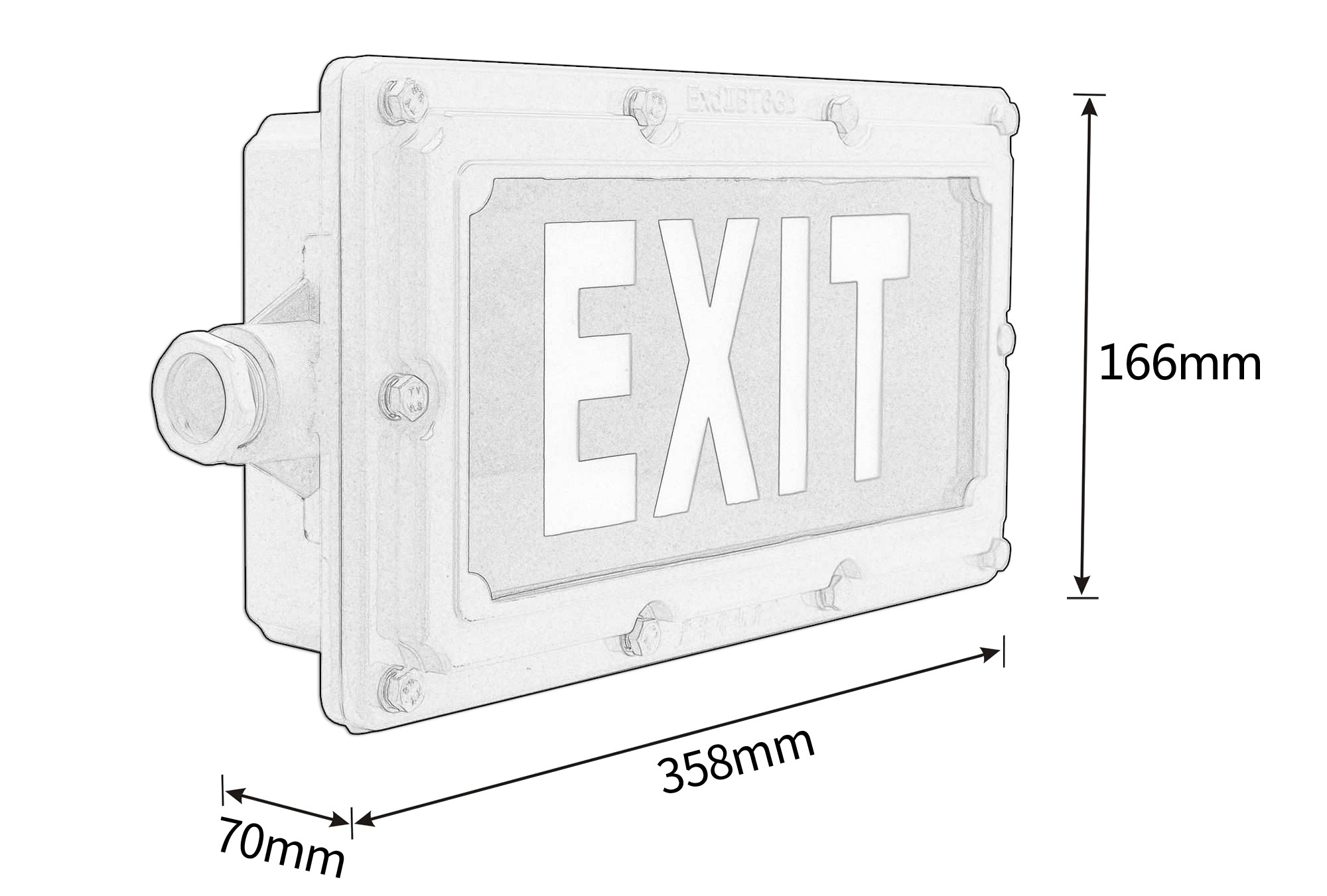 Non Maintained LED Explosion Proof Emergency Exit Lights 5W 500Lm Wall mounting