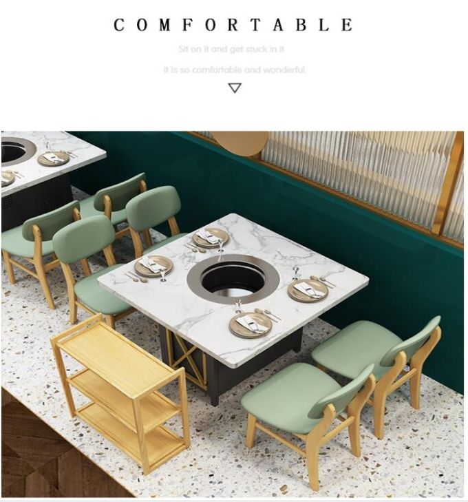 Factory price electric mini marble tabletop restaurant hot pot table