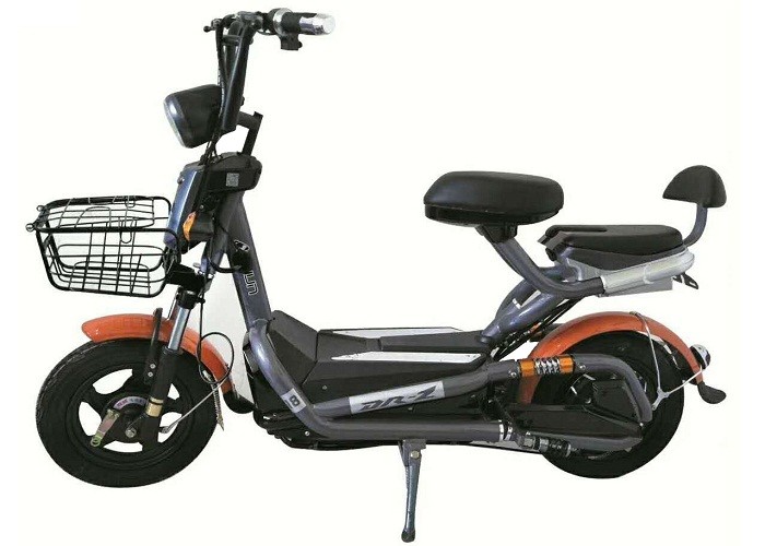 Orange Color Electric Moped Scooter High Power 48V 350W Rated Motor Power