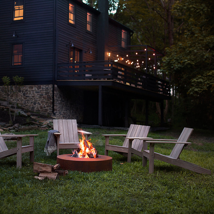  Portable Round Outdoor Garden Corten Steel Fire Pit Camping For Outside Wood Burning For Outdoor And Garden