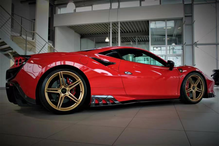 For Ferrari F8 Carbon Fiber Body Kit F8 Upgraded KEYVANY Style Front Shovel Diffuser Spoiler Body Kit