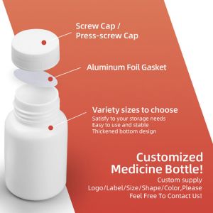 100ml 120ml 150ml White Plastic Pill Bottle With Screw Top