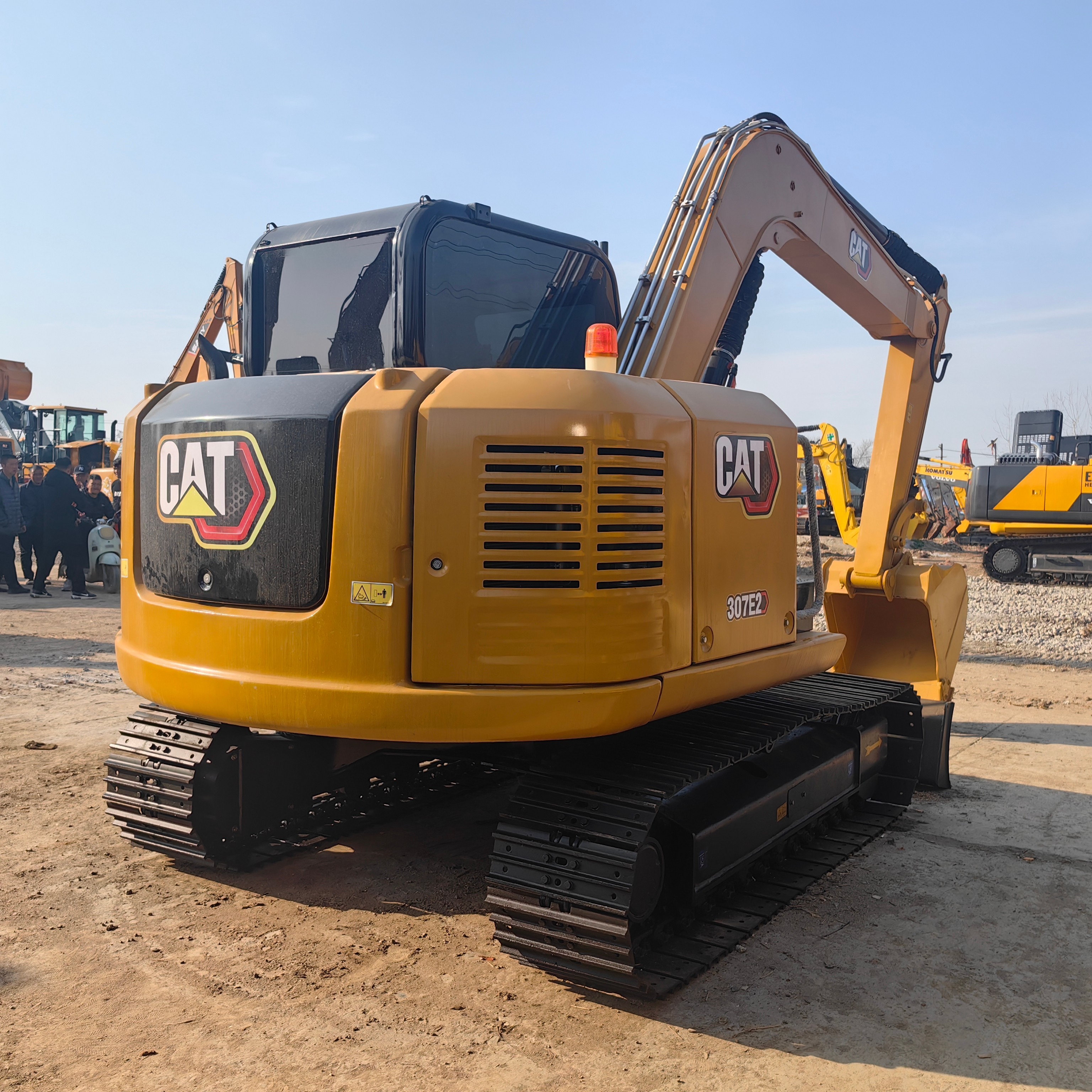 7Ton Mini Used Cat 307E Small Excavators Equipment Machinery With Blade Backhoe