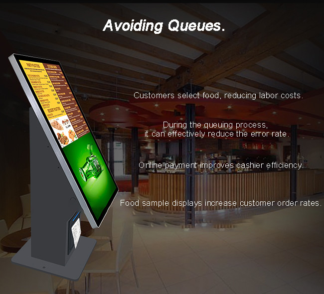 21.5'' Wall Mounted Self Ordering Kiosk Facial Recognition Ordering Kiosk Machine