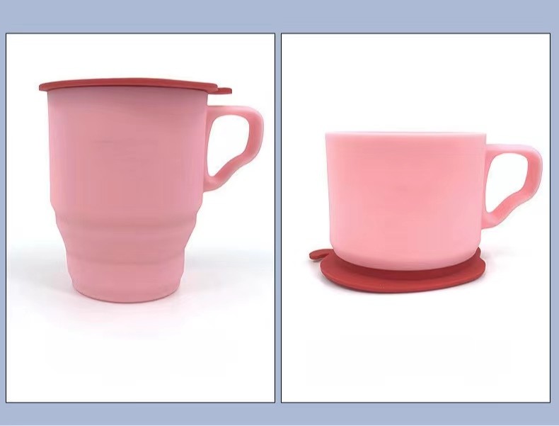 Food Grade 180ml 300ml Collapsible Silicone Mug Travel Cup