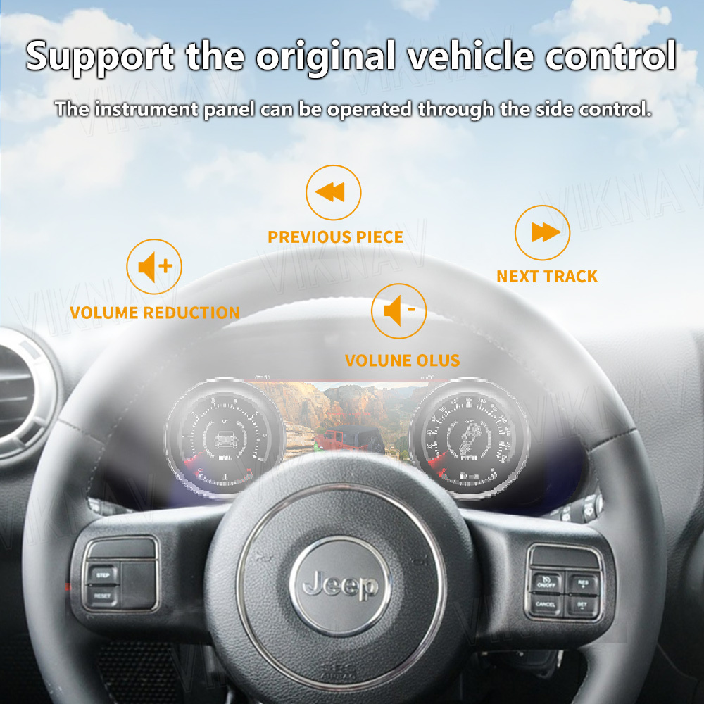 Digital Cluster Linux Screen Car Dashboard For Jeep Wrangler 2011-2017