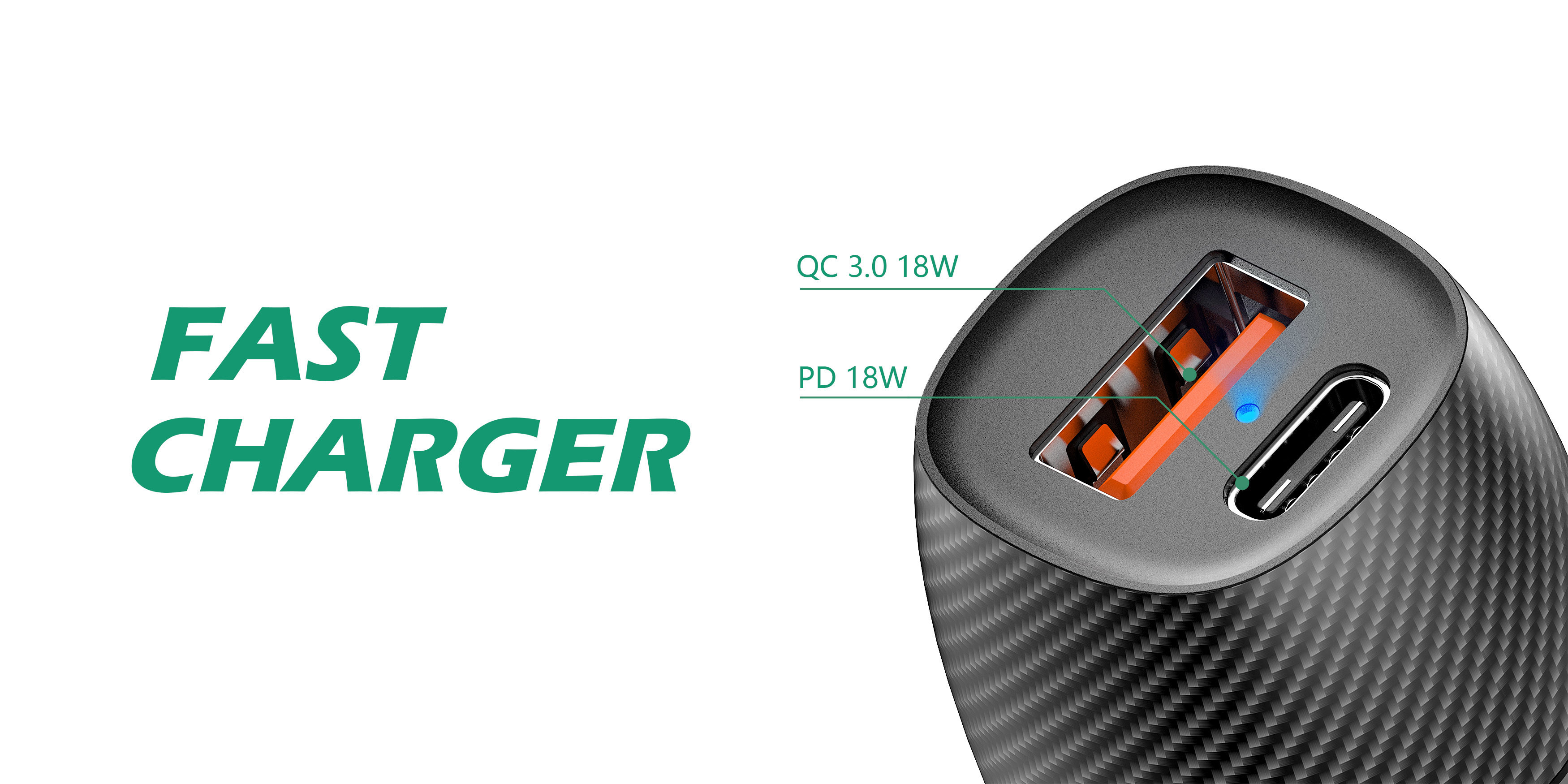 Qc 3.0 Car Pd Fast Charger Type-C Universal Mini Usb C Dual 2 Port Cell Phone