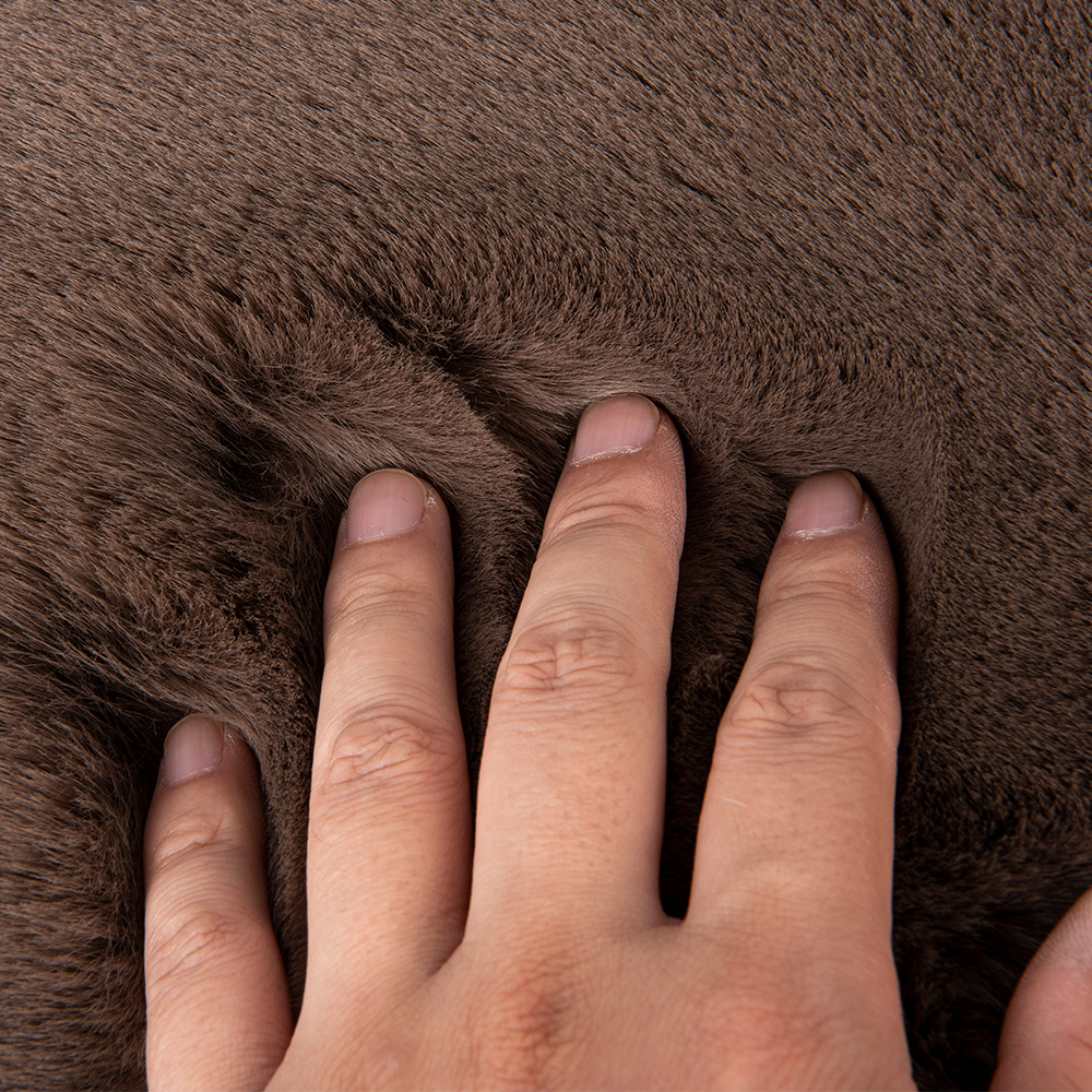 Soft 100% Polyester Faux Rabbit Fur Fabric for Winter Ponchos and Ladies Pullovers