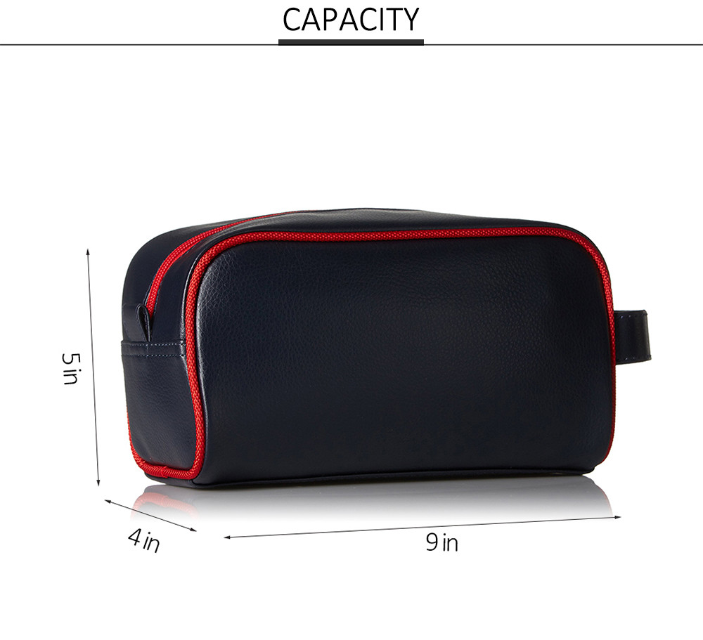Waterproof Men PU Leather Travel Shaving Kit Bag